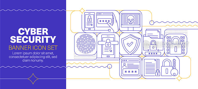 网络安全线路图标设置和横幅设计