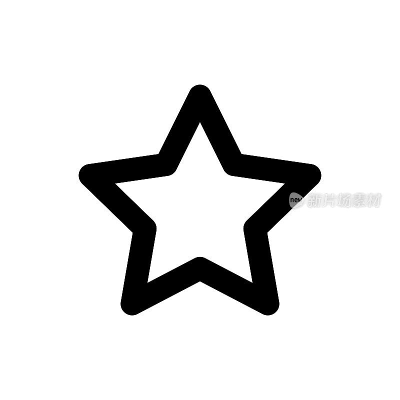 简单的星形图标，白色背景上的矢量线图标。
