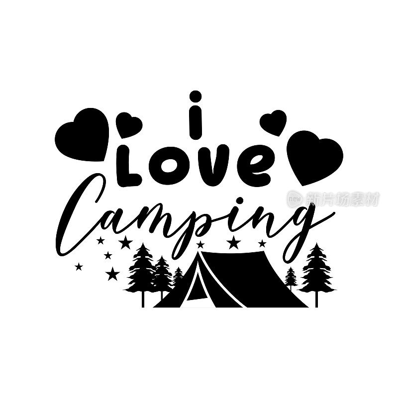 我爱野营，野营字母引向量