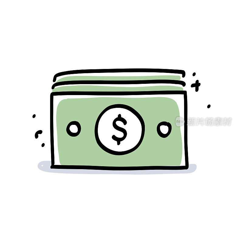 钱手绘制线图标