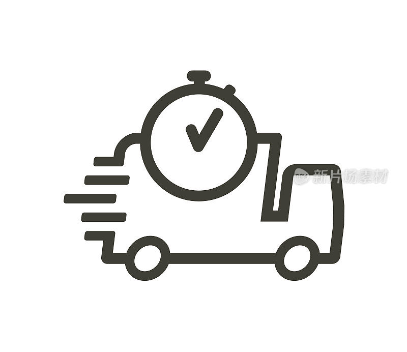 快递卡车图标。快速航运。为网站和移动应用程序设计
