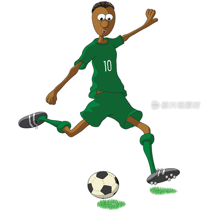 沙特阿拉伯足球运动员正在踢球