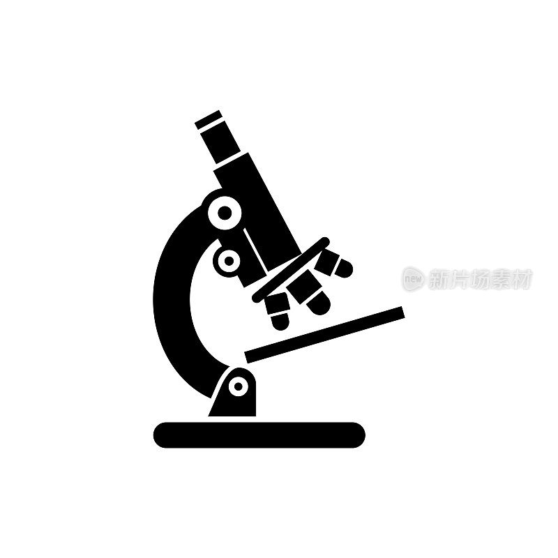 详细的单眼显微镜与三个目标图标