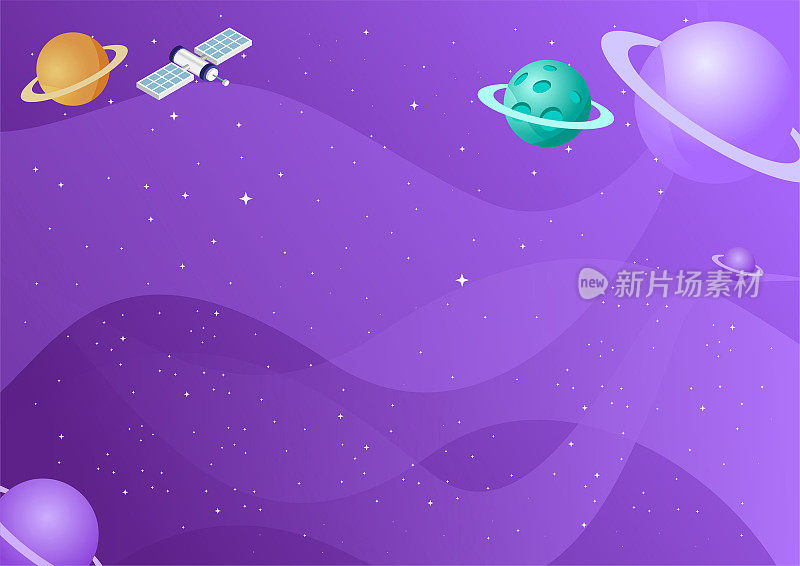 有行星，星系的空间。空间和天文主题的背景