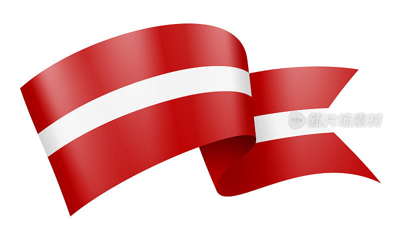 拉脱维亚国旗丝带-矢量股票插图