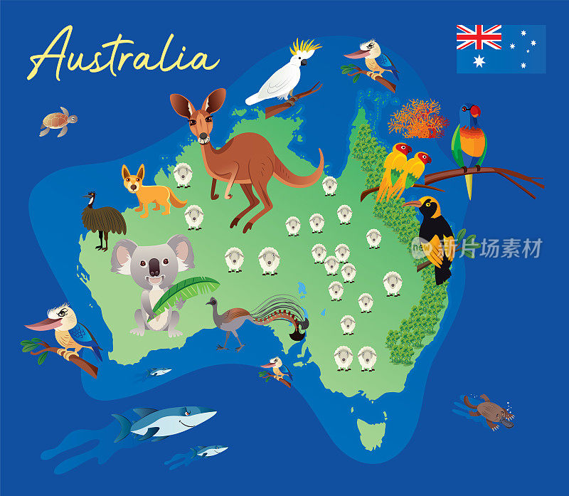 澳大利亚动物地图