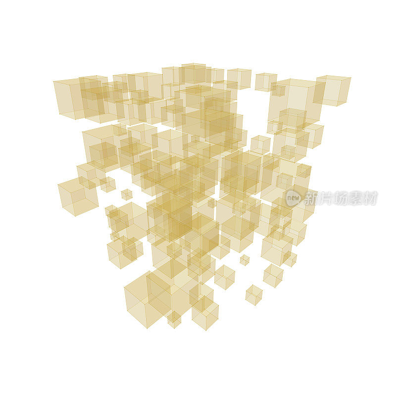 透明的立方体云,透视