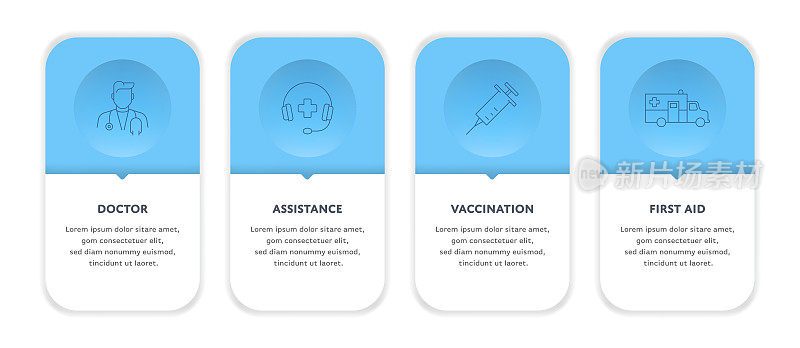 公共卫生概念信息图表设计与可编辑的笔画线图标