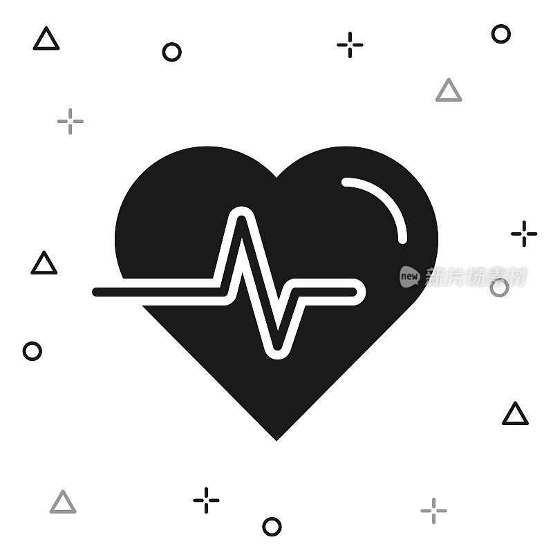 心跳――心脏的脉搏。白色背景图标