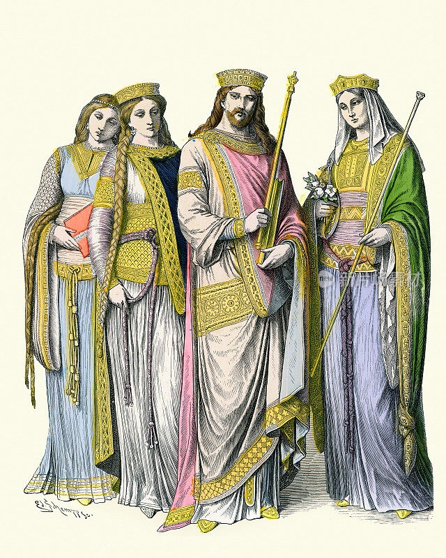 查理曼大帝，高贵的女人编辫子，中世纪早期的时尚