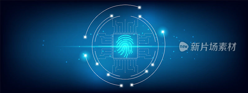 指纹扫描概念的安全访问和解锁设计。