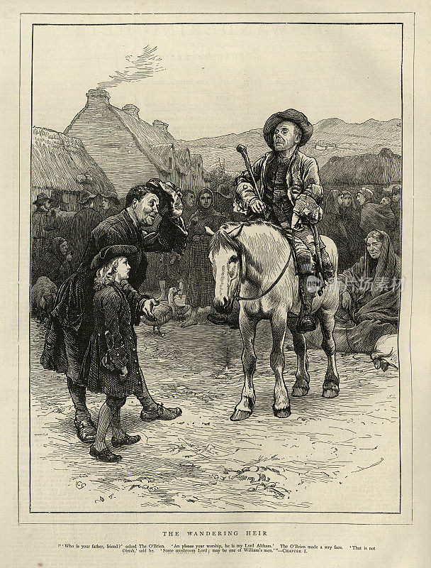 故事《流浪的继承人》中的场景，作者查尔斯・里德，19世纪70年代，维多利亚时期的爱尔兰