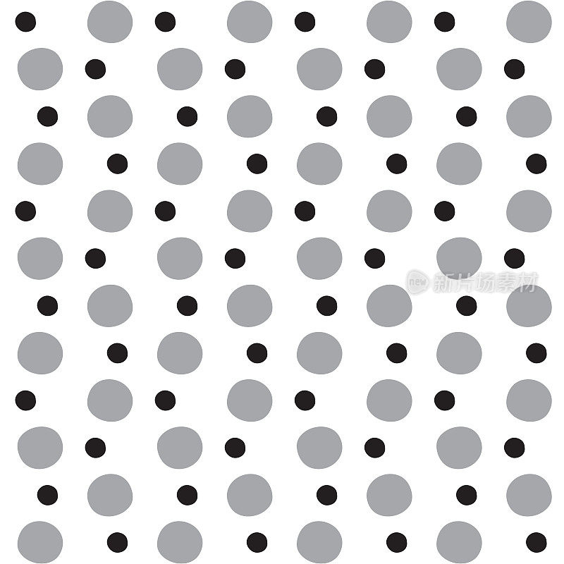 可爱的彩虹黑色白色灰色BWCircle圆球体Polkadot抽象条纹条纹线波浪珠帘涂鸦几何形状元素格子格子格子格子斯科特图案插图