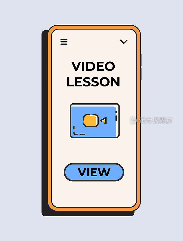 视频课程应用程序。在线学校的概念。数字教育。矢量插图概念
