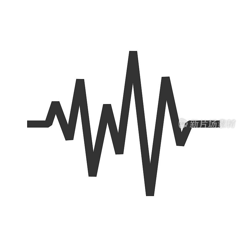 声波矢量图标。波作为音频均衡器隔离的背景。音频技术。脉冲音乐波形