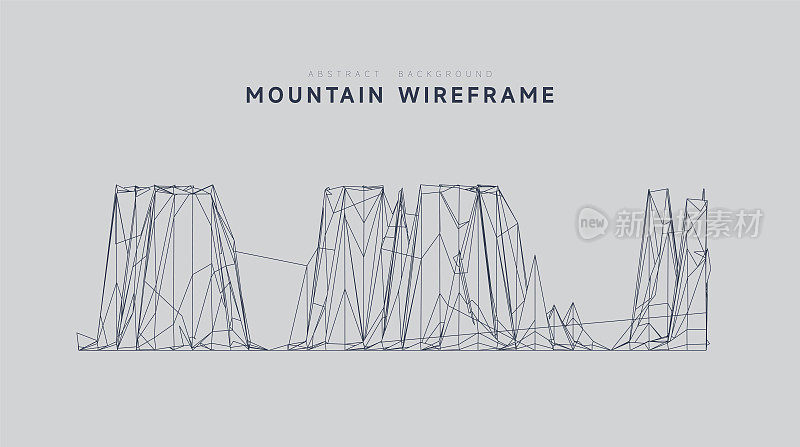 抽象网络空间概念山地线框地形格局背景