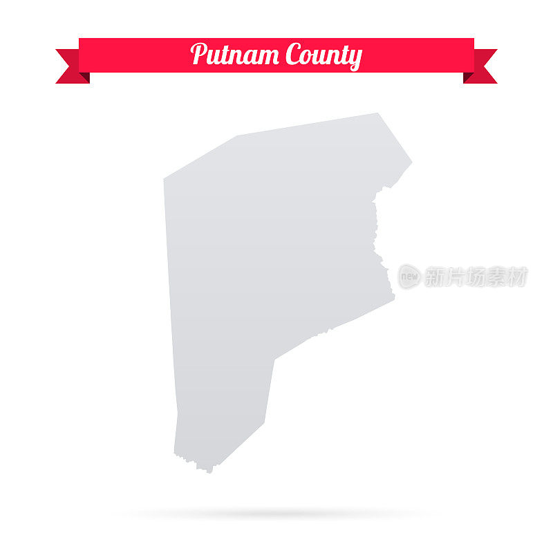 帕特南县，西弗吉尼亚州。白底红旗地图