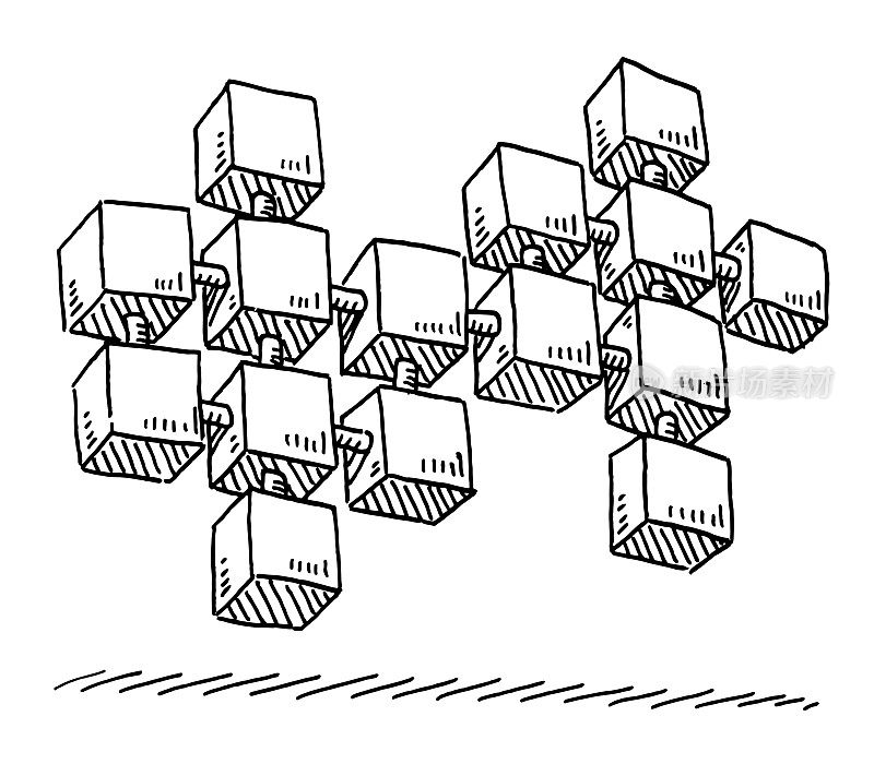 区块链立方体符号图