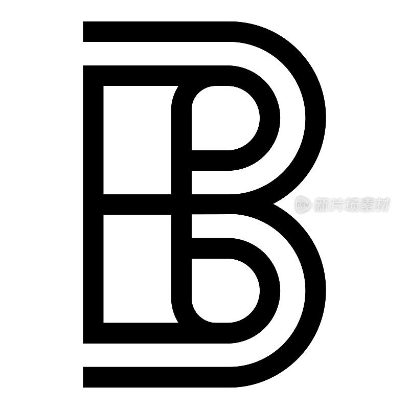 专业创新首字母B标志和BB标志。字母B或BB最小优雅的字母组合。优质商业艺术字母符号和标志