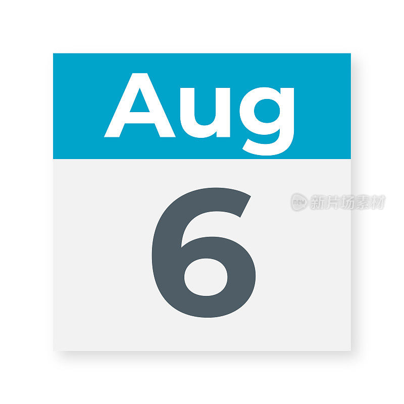 8月6日――日历页。矢量图