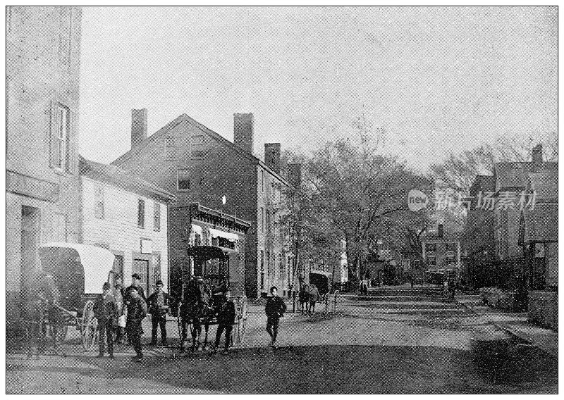 马萨诸塞州汉普顿县的古董图片:市场街