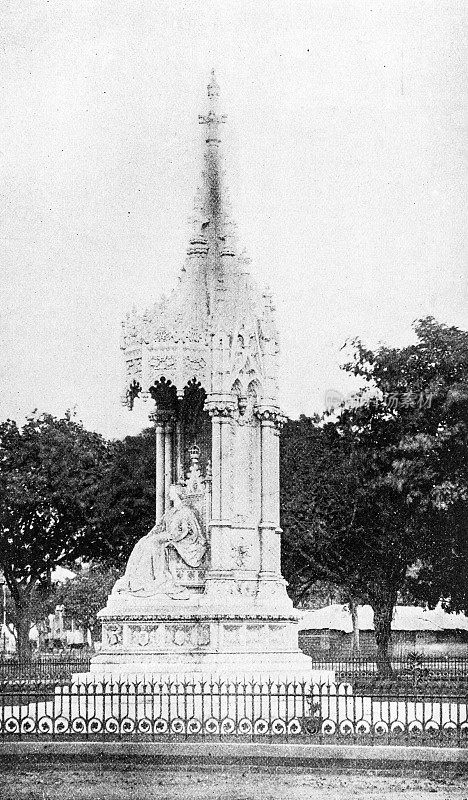 1895年印度的人物和地标:孟买的女王雕像