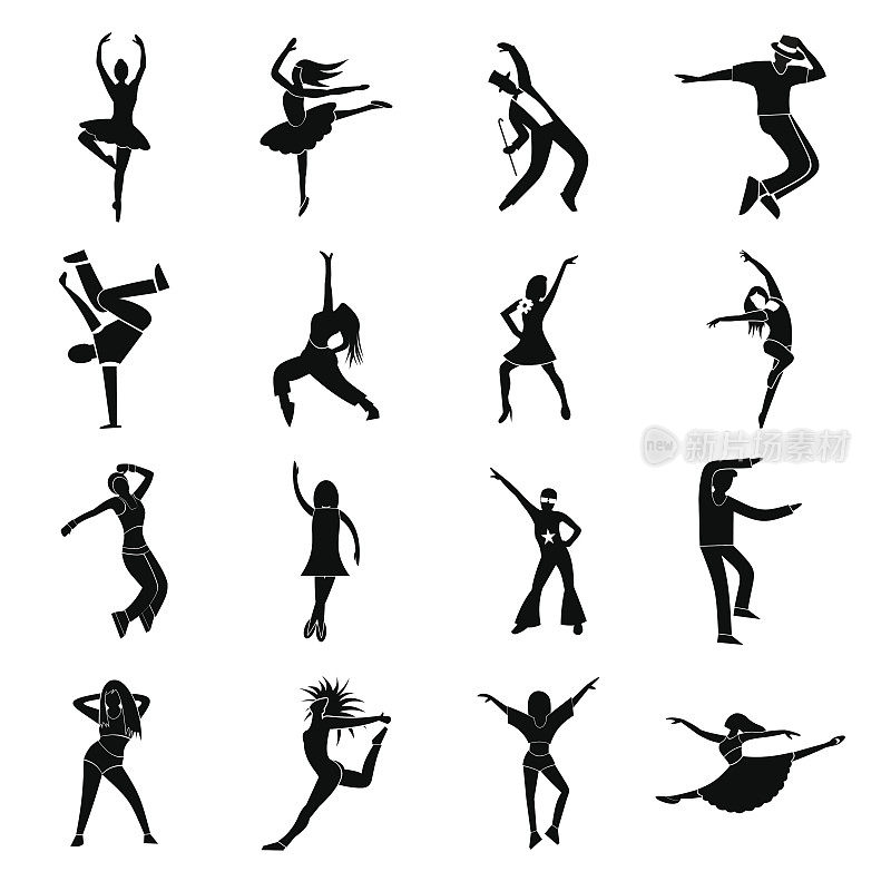 舞蹈简单图标集
