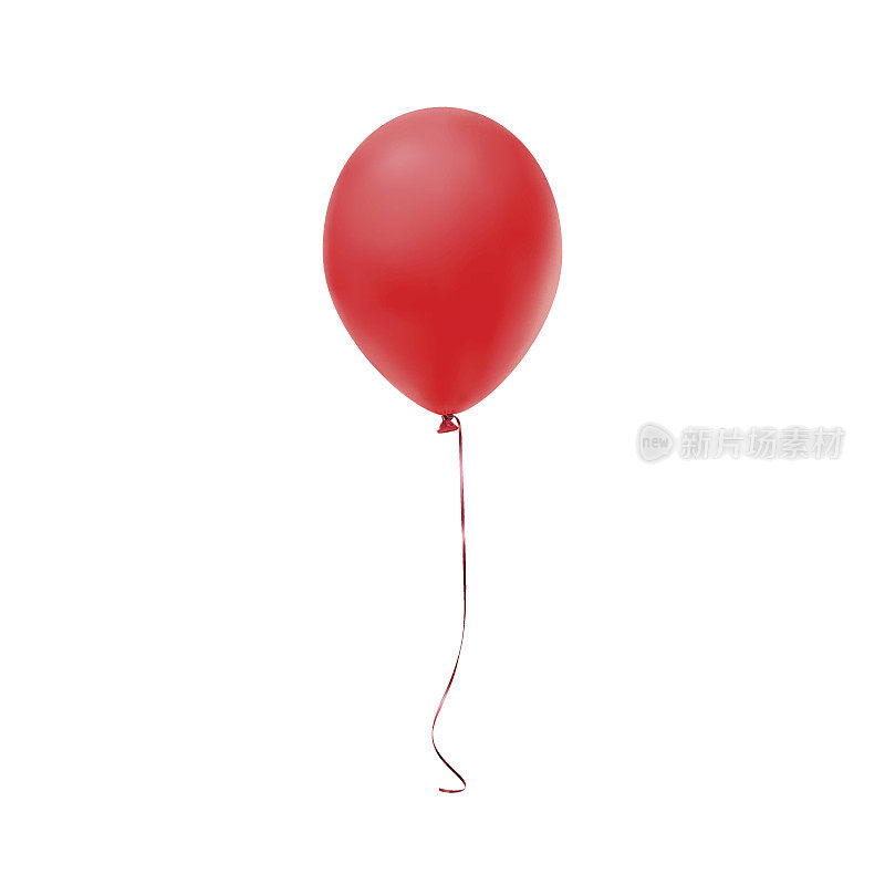 红色气球图标孤立在白色背景