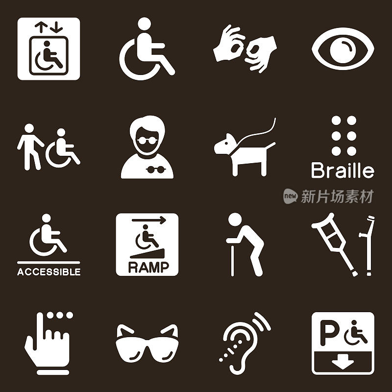 残疾图标-棕色系列
