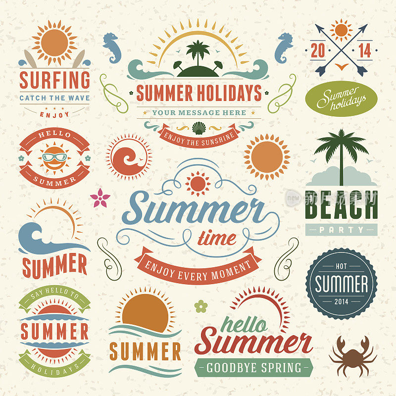 暑假设计元素和排版设计