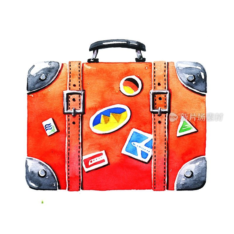 红色旅游行李箱