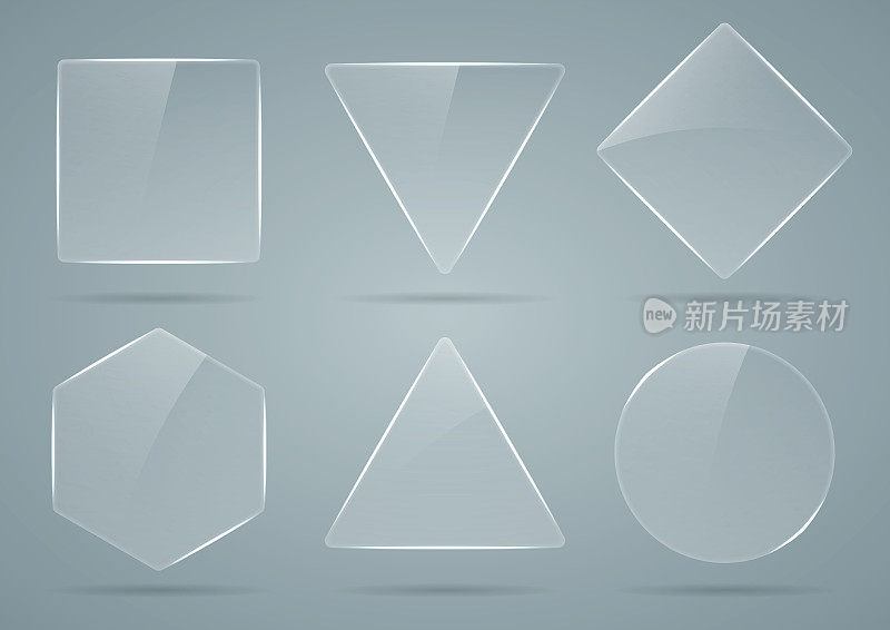 套玻璃，透明几何形状。