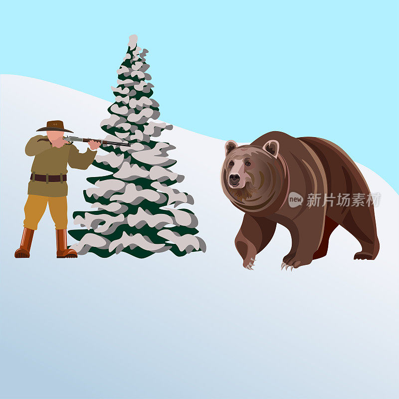 猎人射熊。