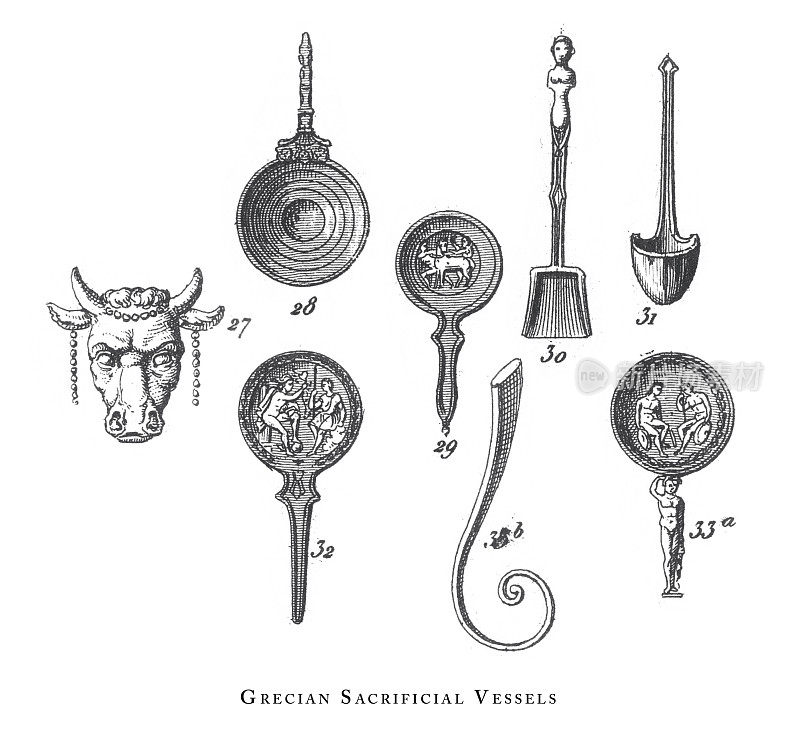 《希腊礼器、神圣仪式、希腊宗教和神话符号和宗教用具》和《罗马刻古插图》，1851年出版