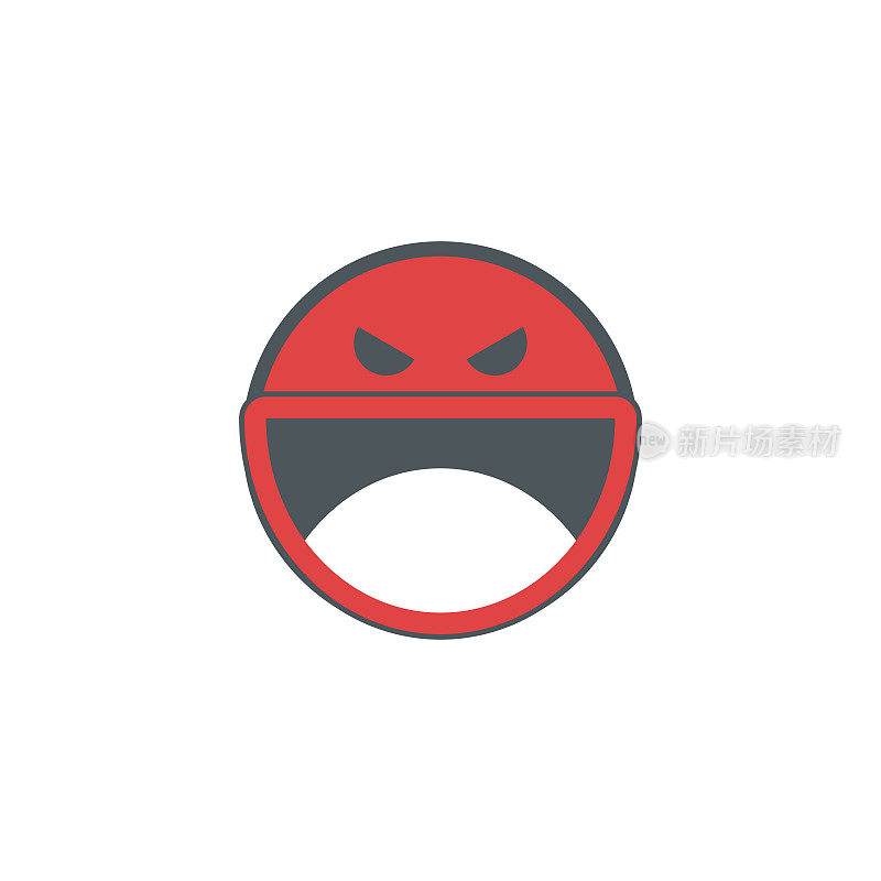 可爱的表情，愤怒的脸图标