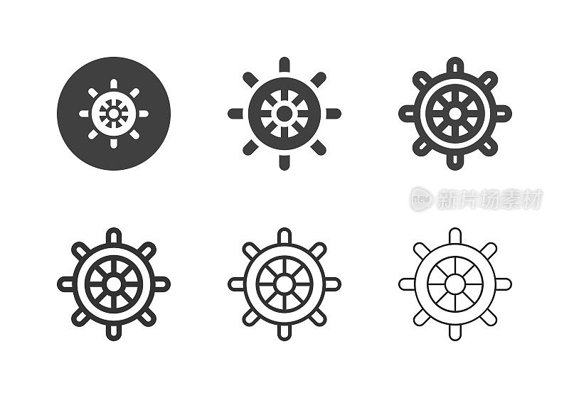 船方向盘图标-多系列