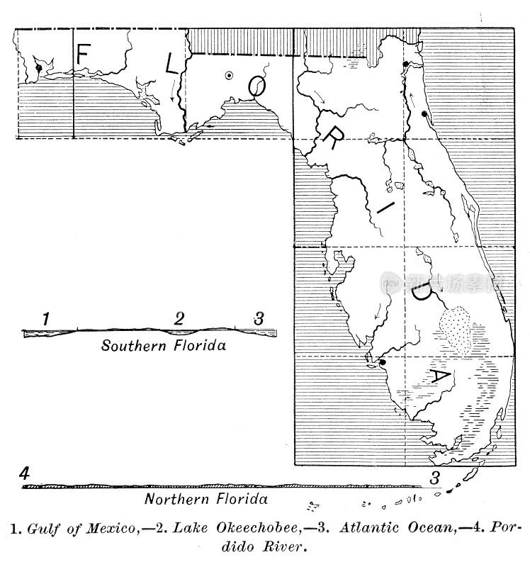佛罗里达州地图1886