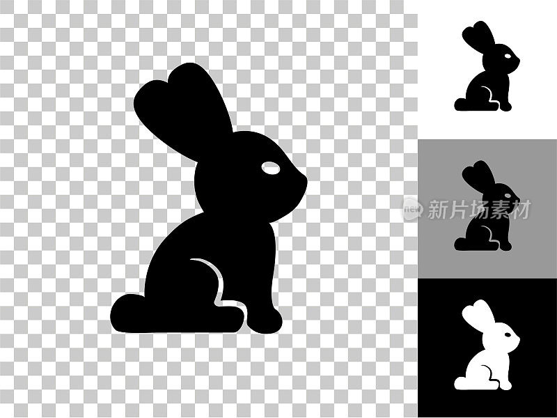 兔子图标在棋盘上透明的背景