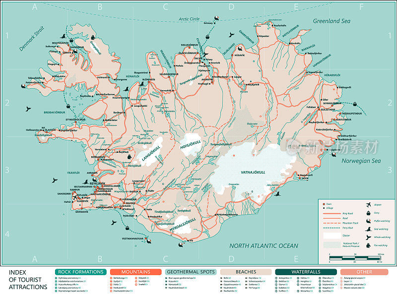 冰岛旅游地图