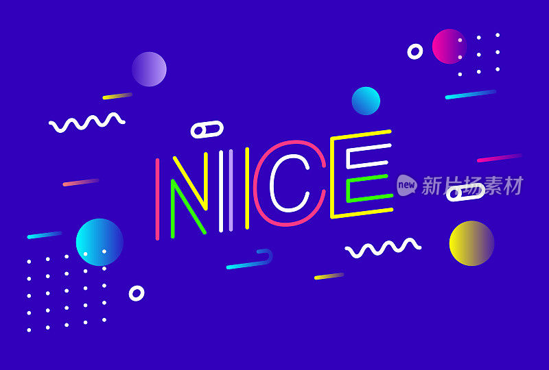 NICE字体创意设计矢量插图