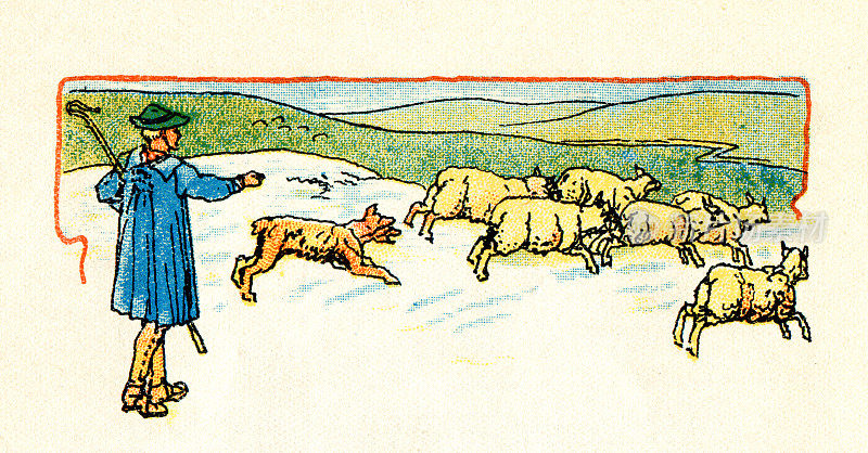 牧羊人和羊群1899年