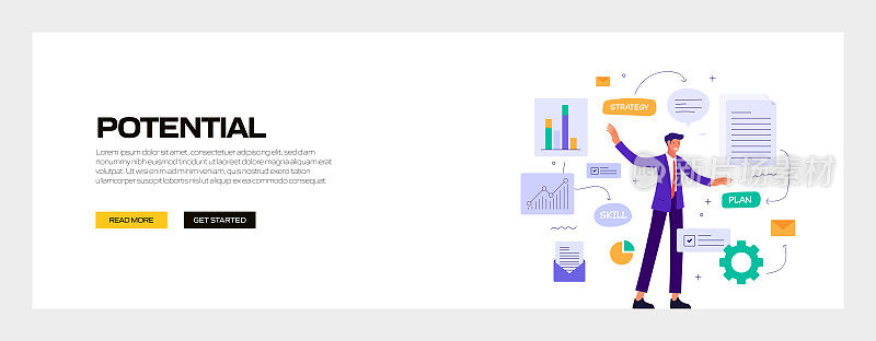 潜在的概念矢量插图网站横幅，广告和营销材料，在线广告，业务演示等。