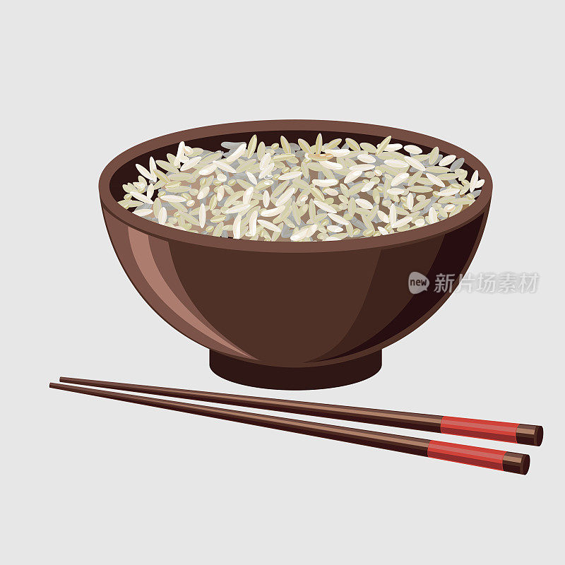 用筷子夹的饭碗