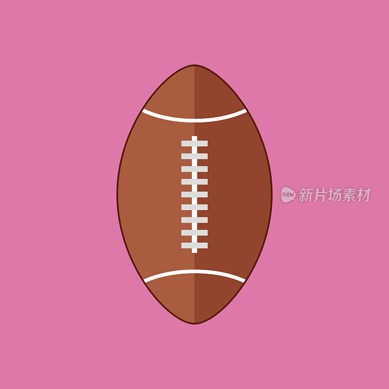 简单的平面风格足球橄榄球运动矢量插图图形