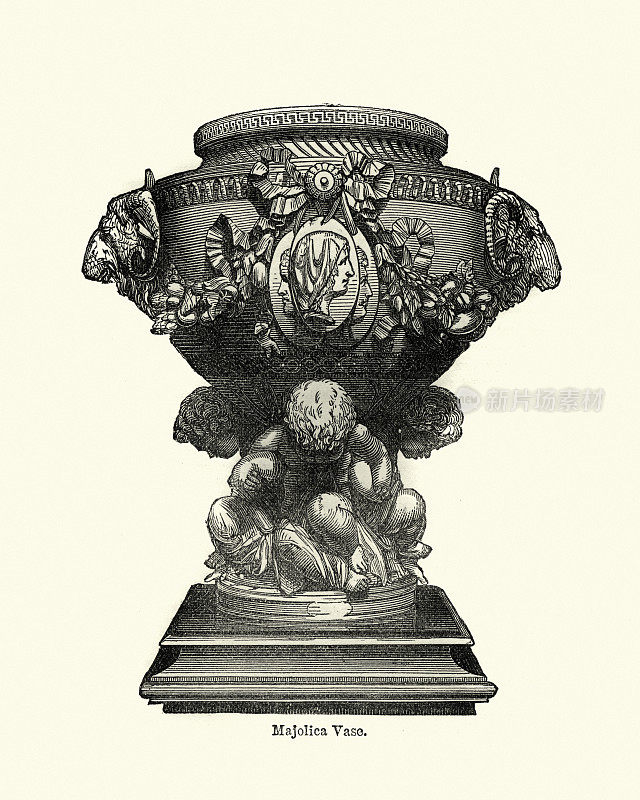 19世纪的陶器花瓶