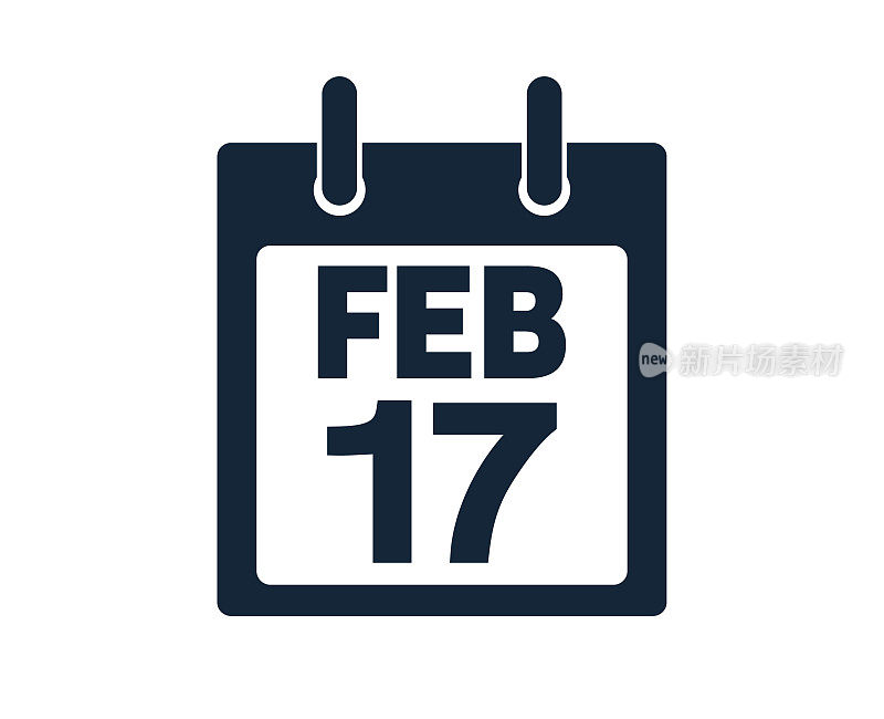 2月17日日历图标股票矢量插图