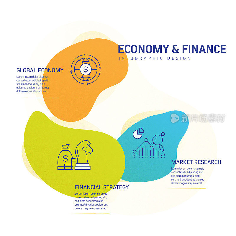 经济和金融概念信息图模板，元素和图标。简单的矢量信息图设计