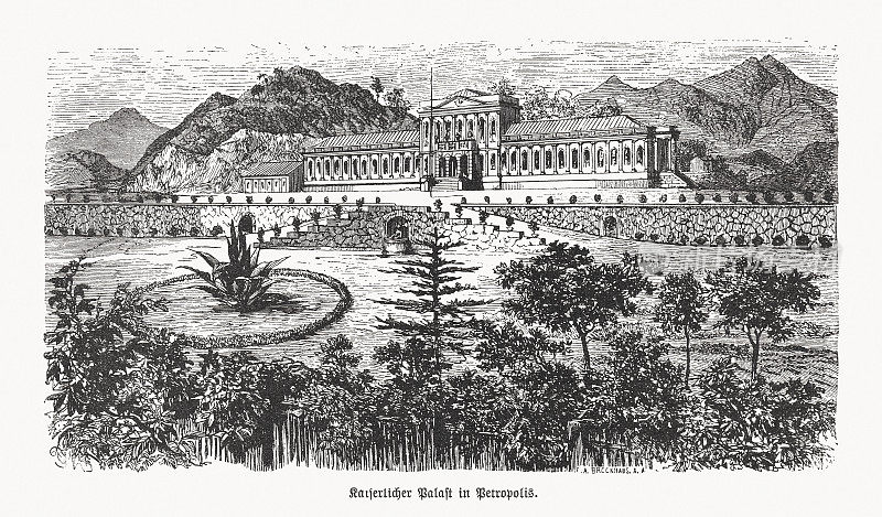 巴西故宫，Petrópolis，木刻，1893年出版