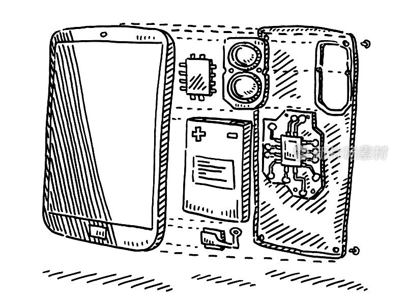 爆炸装配图的智能手机