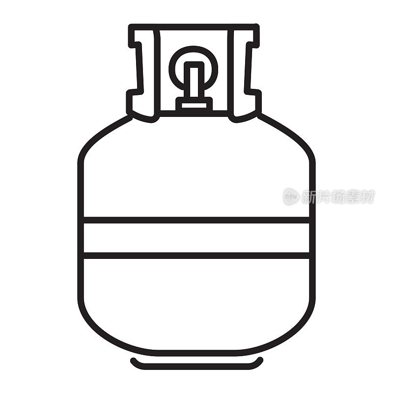 厨房和烹饪丙烷罐细线图标-可编辑笔画